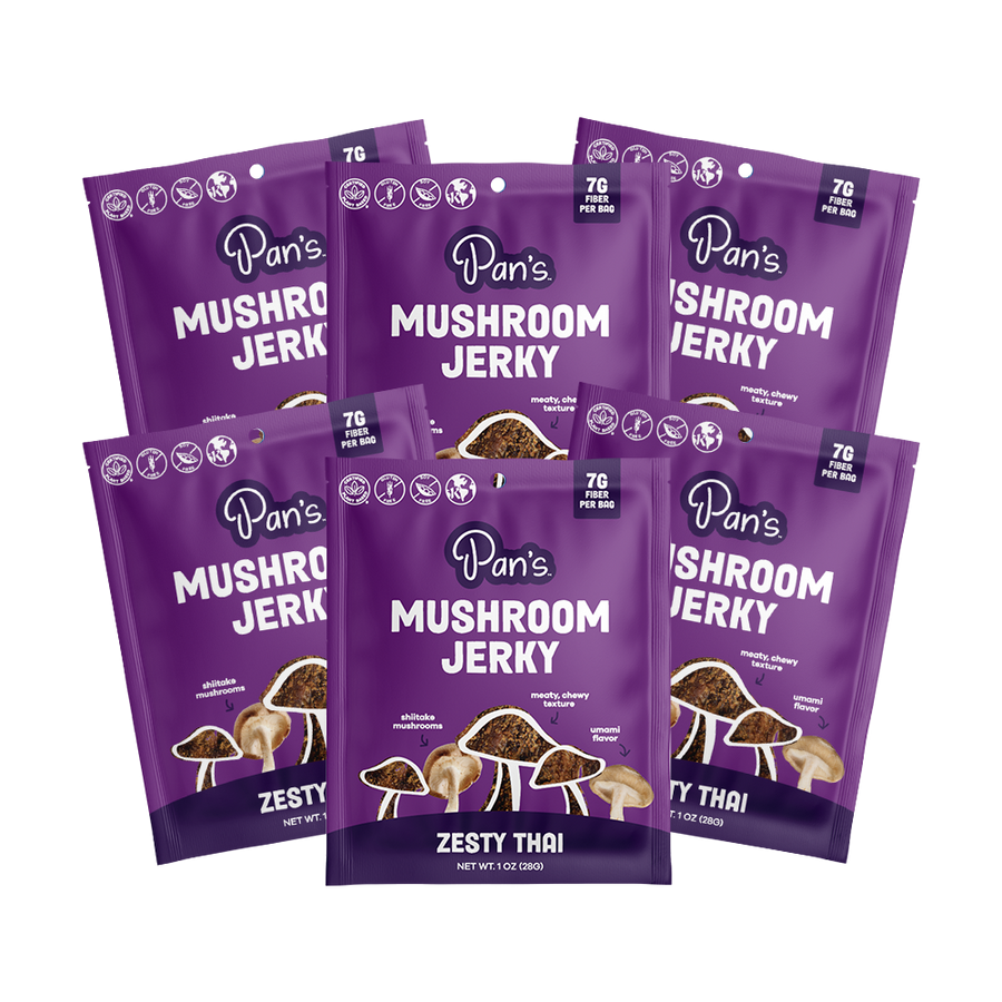 Zesty Thai Mushroom Jerky - Single Serve Pack X8